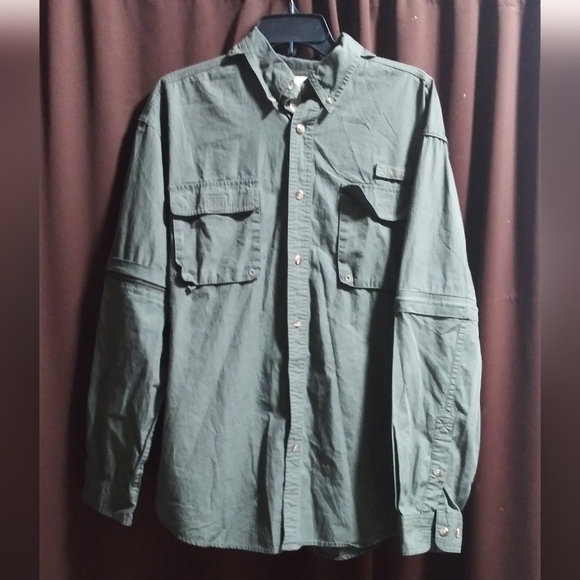 Versatile army green  Mens size medium Gander Mtn button-up shirt - Picture 1 of 12